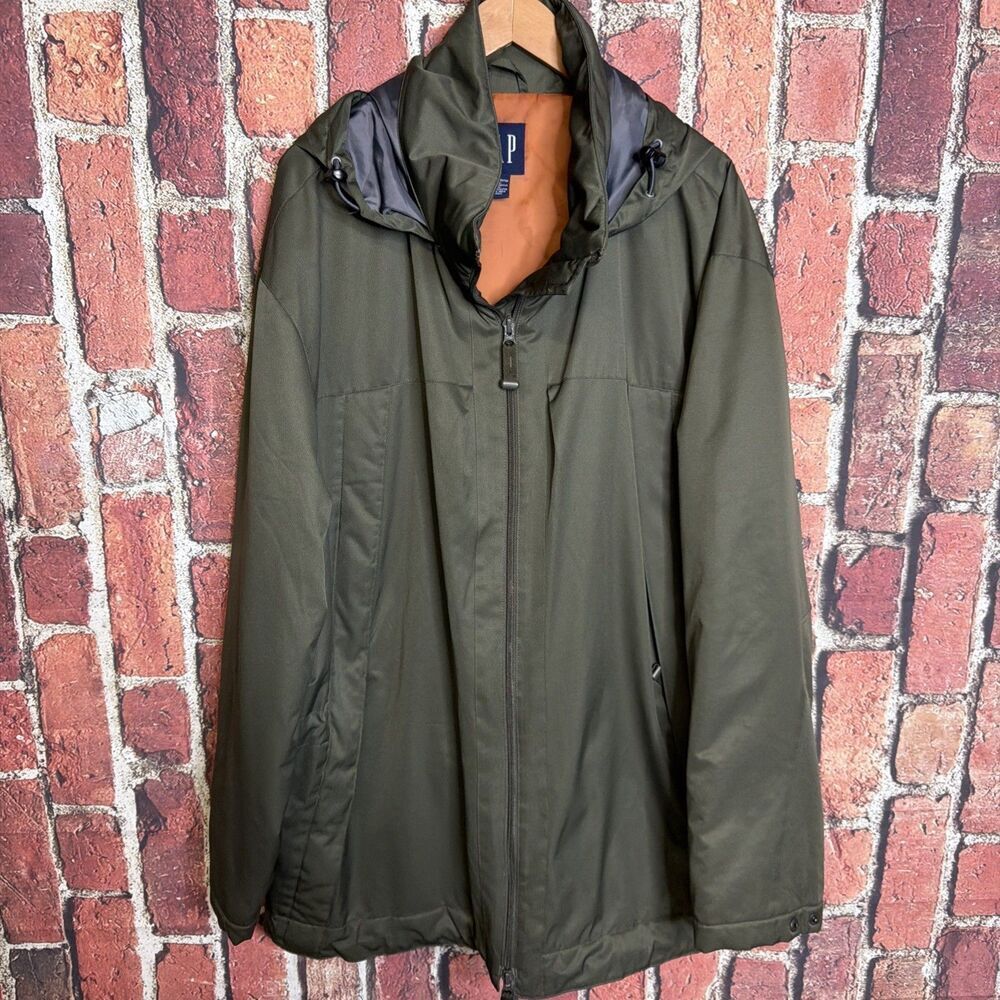 Vintage Gap Jacket Mens XL Green Hooded Full Zip